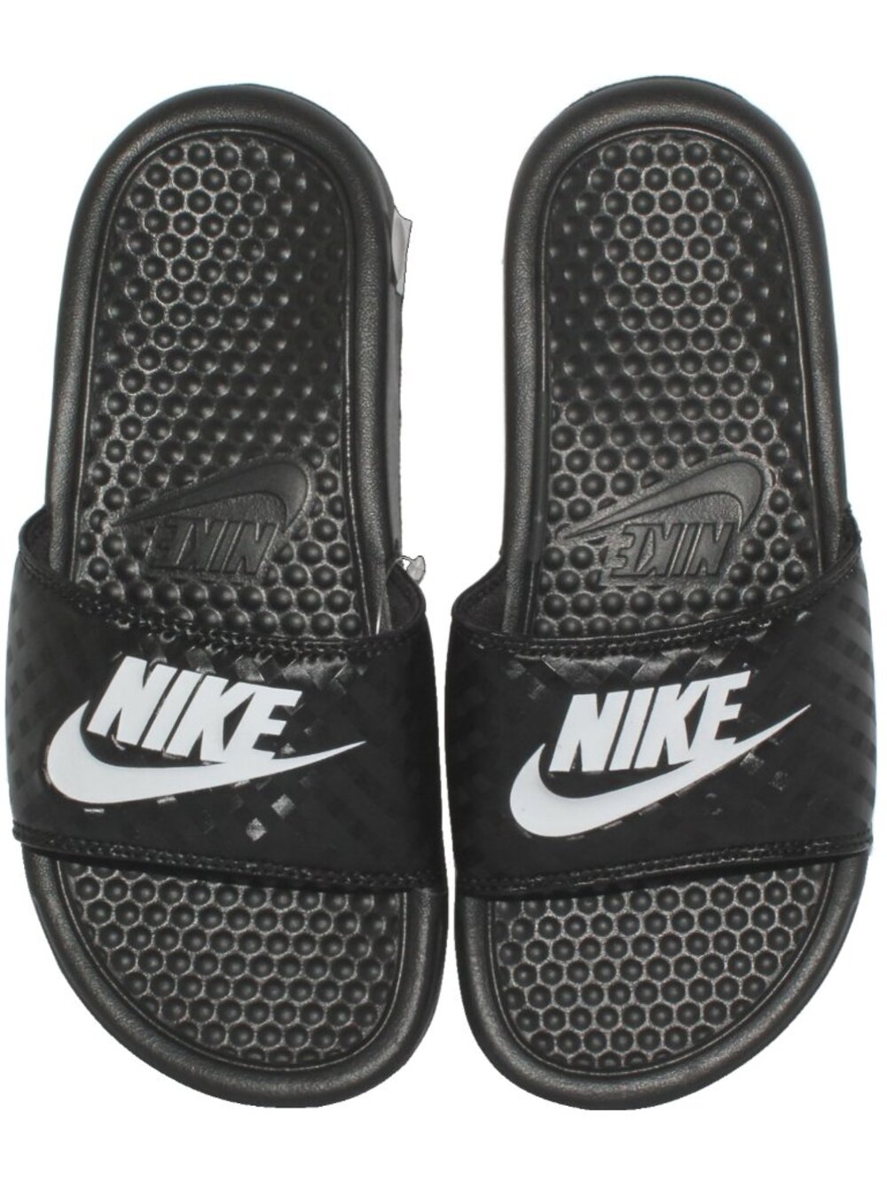 Nike Women's Benassi Just Do It Black & White Slide Sandals Size 5 US
